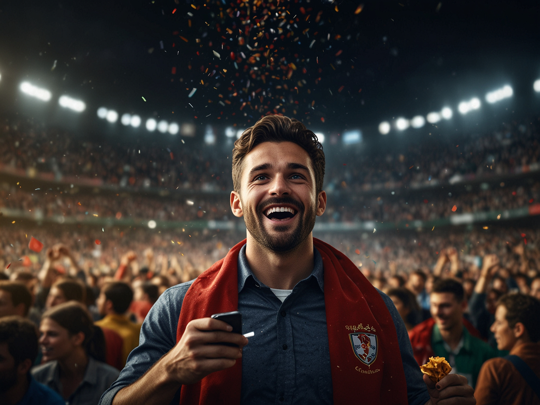 Elon Casino welcome banner with football stadium crowd